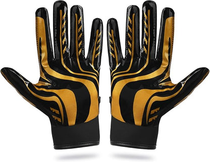 Youth Football Gloves Kids Silicone Grip Receiver Gloves with Super Stick Ability for Best Game Experience
