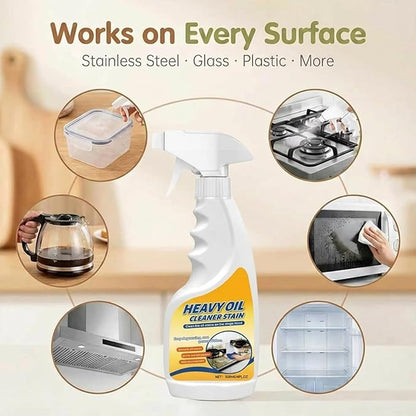 Multi-purpose Heavy Grime Duty Cleaner, Multi-purpose Heavy Oil Stain Cleaner, Heavy Oil Stain Cleaner Kitchen, Kitchen Degreaser Spray, For Range Hood, Oven, Pots and Cabinet (2pcs)