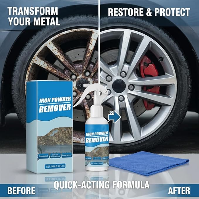 2026 New Multi-functional Quick-acting Rust Removal Spray, Fast-acting Spray to Remove Iron, Portable Car Rust Removal for Metal, Tools, Cars, Chains (2PCS)
