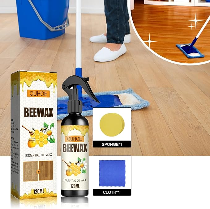 3 Pcs Natural Beeswax Care Spray & Restorer,Beeswax Wood Polish,For Living Room Kitchen And Wooden Furniture Floors.(360ML)
