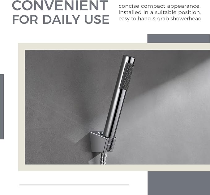 Hand Shower Bracket with Two Slot, Aomasi Bathroom Shower Head Hose Hanger Sprayer Handle Holder Wall Mount Chrome