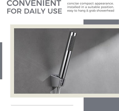 Hand Shower Bracket with Two Slot, Aomasi Bathroom Shower Head Hose Hanger Sprayer Handle Holder Wall Mount Chrome