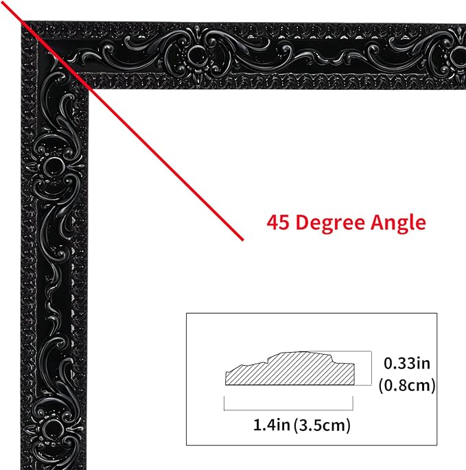 NeatiEase Flexible Molding Trim Wall Trim Self Adhesive, 16.4 Feet Peel and Stick Mirror Frame Border, Waterproof Bathroom Decor, Home Decor (Black)
