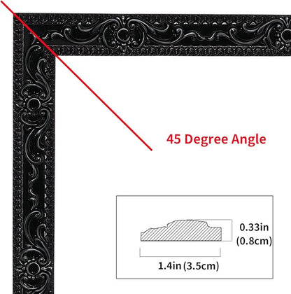 NeatiEase Flexible Molding Trim Wall Trim Self Adhesive, 16.4 Feet Peel and Stick Mirror Frame Border, Waterproof Bathroom Decor, Home Decor (Black)