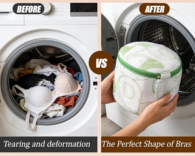 3 Pack Delicates Laundry Bags for Bras and Lingerie – Mesh Wash Bags with Anti-Deformation Structure & Fixed Friction Plates – Prevent Tangling, Snags & Stretching – Ideal for Sports Bras, Travel