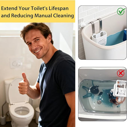 Toilet Tank Tablet Holder, Versatile Toilet Bowl Hanging Cleaner and Deodorizer Hanger, Prevents Flapper Jams & Residue, Extends Life of Drop-in Cleaner Tablets -1PCS