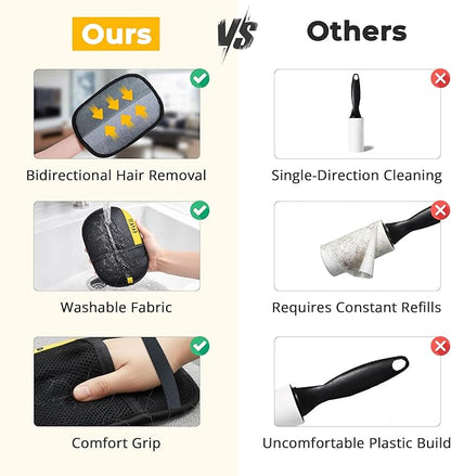 ZARAD 1 PCS Pet Hair Removal Glove for Dogs & Cats – Electrostatic Reusable Dog & Cat Hair Remover Glove | 2-in-1 Pet Grooming Glove & Fur Remover for Furniture, Couch, Car, Carpet, Laundry & Clothes