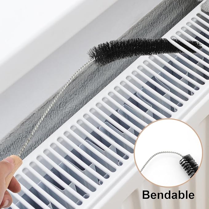 Radiator Cleaner Brush, Radiator Duster Brush Cleaning Brush for Radiator Long Handled Radiator Brush for Radiator Cleaning Supplies