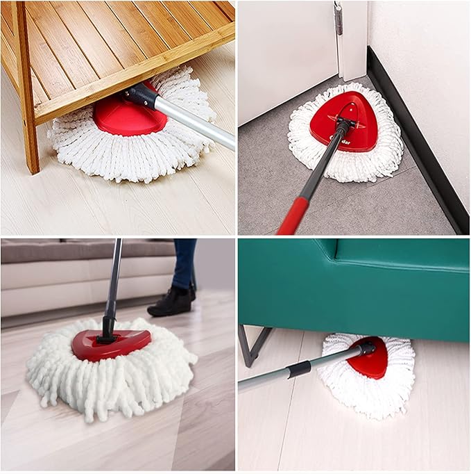 6 Pack Mop Replacement Heads for O-Ceda EasyWrin Spin Mop, Microfiber Spin Mop Refills, Easy Cleaning Mop Head Replacement White