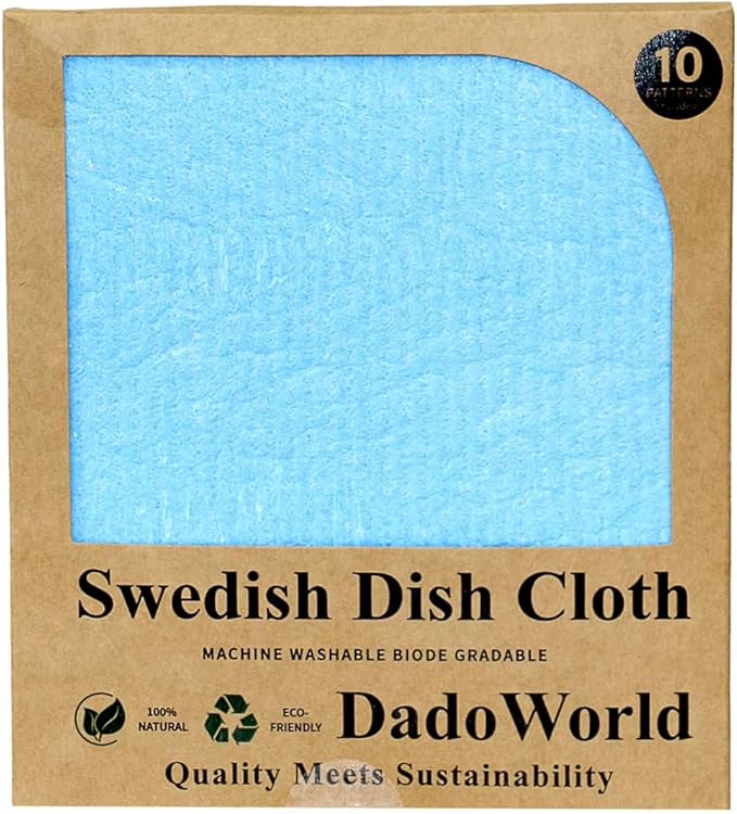 Swedish Dishcloths – 10 Pack Super Absorbent Eco-Friendly Cleaning Cloths | Reusable Biodegradable Kitchen Towels for Dishes, Counters & Household Use