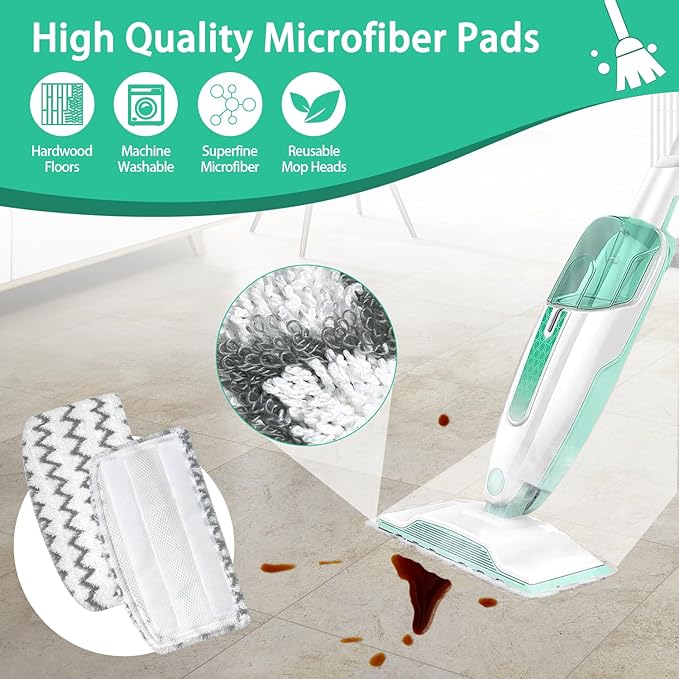 Heavy-Duty steam Mop Replacement Pads for Shark Steam Mops S1000/S1000A/S1000C/S1000WM /S1001C/S2001 Reusable Microfiber Steamer Scrub Mop Pads Washable for All Hard Floors,4pcs