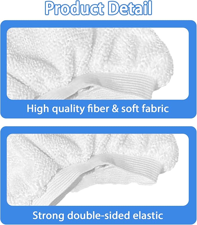 Reusable Steam Mop Pads Set, 4 Pack Steam Mop Pads & 4 Universal Microfiber Cloths, Compatible with True & Tidy STM-500, STM-700 Steam Mops, Washable Pads for Floor Cleaning, Scrubbing and Caring