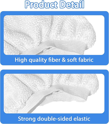 Reusable Steam Mop Pads Set, 4 Pack Steam Mop Pads & 4 Universal Microfiber Cloths, Compatible with True & Tidy STM-500, STM-700 Steam Mops, Washable Pads for Floor Cleaning, Scrubbing and Caring