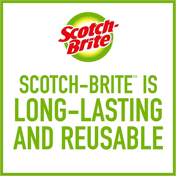 Scotch-Brite Glass and Water Bottle Brush, Long-Lasting,Safe on Glassware,Shaker Bottles,Food Processors & More,Non-Slip Handle, Durable,Reusable,Clean in Top Rack of Your Dishwasher (Pack of 6)
