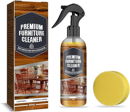 Furniture Cleaner with Avocado Oil, Sun Protection, Pleasantly Scented, 100ml Spray Bottle with Sponge