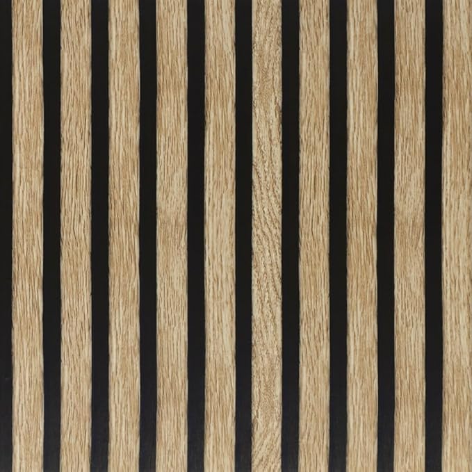 Arthome 17''x120'' Wood Slat Wallpaper,Peel and Stick Self Adhesive Wood Wallpaper PVC Vinyl Decorative Removable Wallpaper Waterproof Faux Wood Grating Stripe Contact Paper for Living Room Bedroom