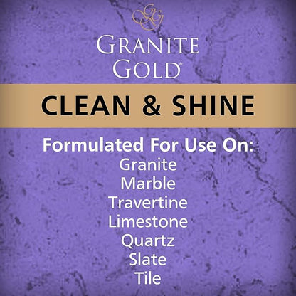 Granite Gold Clean and Shine Spray for Granite, Marble & Other Natural Stone & Quartz Surfaces, 1 x 64 Fl. Oz. & 2 x 24 Fl. Oz., 3-Pack