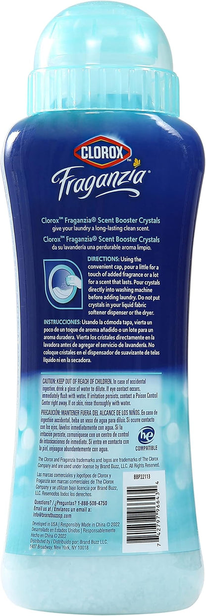 Clorox Fraganzia Laundry Scent Booster Crystals in Ocean Scent - Scented In-Wash Freshener Beads for Fresh, Clean, Great Smelling Clothes and Linens, 18 Oz - 4 Pack
