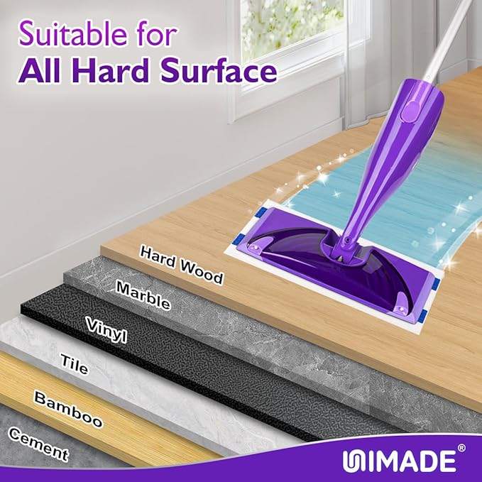 UNIMADE 64 Count Mop Pad Refill Compatible with Swiffer WetJet, Disposable Multi-Layers Mopping Pads for All Hard Surface, Especially Hardwood Floor, Super Absorbent Spray Mopping Pad Refills