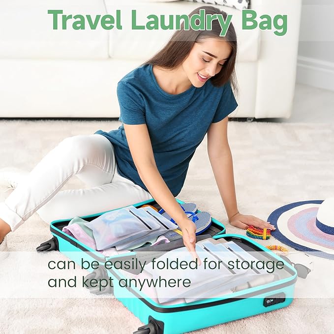 Laundry Bags Mesh Wash Bags, Durable Delicate Laundry Bag for Lingerie, Bras, Baby Clothes, Blouse, (4pcs 20 X 24 Inches), White