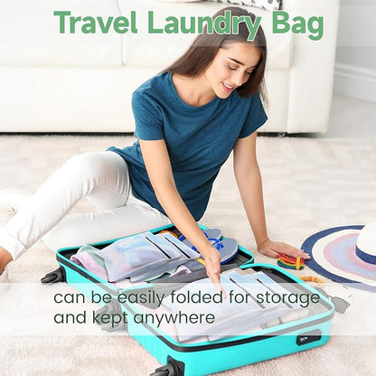 Laundry Bags Mesh Wash Bags, Durable Delicate Laundry Bag for Lingerie, Bras, Baby Clothes, Blouse, (4pcs 20 X 24 Inches), White