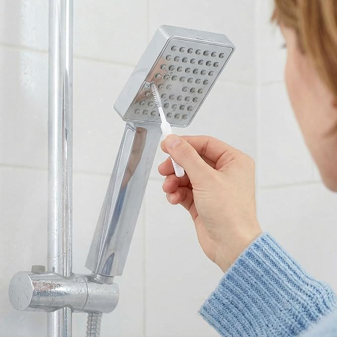10 Pcs Shower Head Cleaning Brush, Anti-Clogging Multifunctional Gap Hole Cleaning Brushes, Tiny Shower Head Crevice Cleaner Brush Cleaning Tool for Bathroom Household Faucets- White
