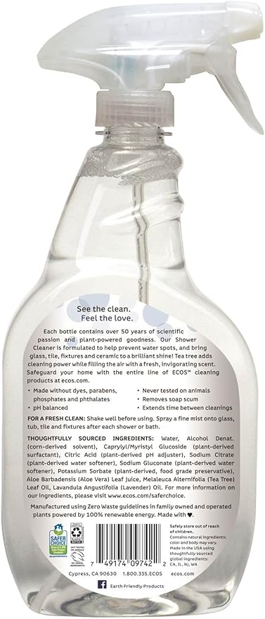Earth Friendly Products Shower Cleaner Made with Tea Tree Oil, 22 Ounces