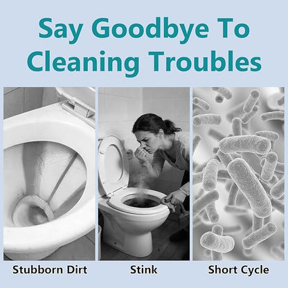 Automatic toilet bowl cleaner, odor removal Stain removal Makes toilet bowls look new with a light, fresh scent