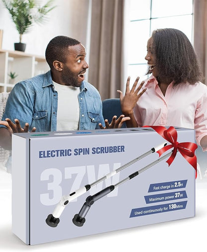 Electric Spin Scrubber, [IPX8 Waterproof ] [50KG Torque] Shower Scrubber with 9 Brush Heads, 2 Speed Mode, 4 Adjustable Angles, Electric Brush for Cleaning for Bathroom Floor Tile