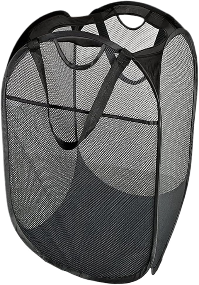 Folding Laundry Basket Collapsible Square Storage Container for Dirty Clothes Lightweight and Portable Black Hamper for Home College and Travel Use