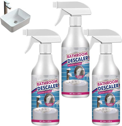 Stubborn Stains Cleaner,Bathroom Descaler,Jetted Bathtub Cleaner,Powerful Descaling Cleaning,60ml Limescale Cleaner, Bubble Cleaner Foam Spray for Toilet Bath Shower Glass (3Pcs)