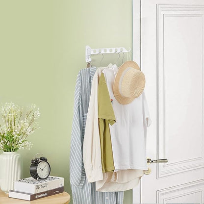 JOOM Laundry Drying Rack Wall Mounted Clothes Drying Rack Clothes Hanger -Coat Hanger Holder White
