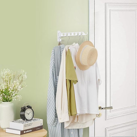 JOOM Laundry Drying Rack Wall Mounted Clothes Drying Rack Clothes Hanger -Coat Hanger Holder White