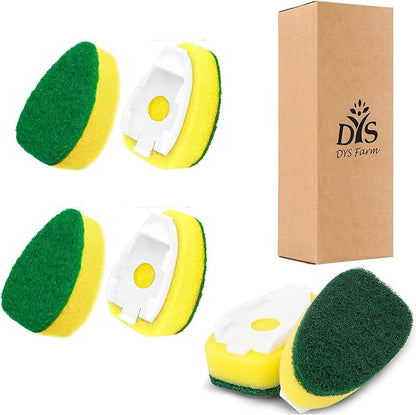 Dish wand Sponge Refills, 6 Sponges Replacement Heads DishWand Non Scratch, Soap Control Handle Dispenser Scrubber Heavy Duty with Dishwashing Scrub Dispensing Brush Pads Cleaning Supplies for Kitchen