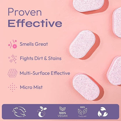 FOMIN Bathroom Cleaner Refill Tablets Magnolia Grapefruit - All-In-One Tablet Cleaner For Bathroom Cleaning - Bathroom Cleaner Solution for Spray Bottle (Extra - 02)