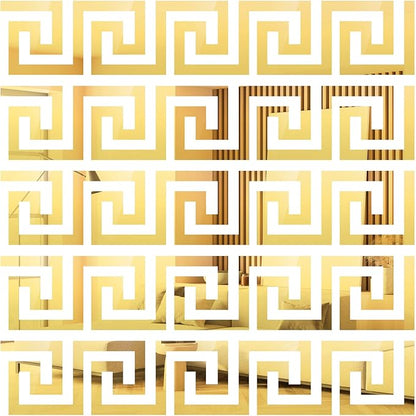 100Pcs Gold Wall Decals Peel and Stick - Metallic Gold Stickers for Bedroom Aesthetic, Removable Wall Art for Living Room, Kitchen Backsplash & Ceiling Decor, Waterproof Self-Adhesive Vinyl