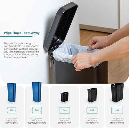 Home Zone Living 1.3 Gallon Trash Bags with Fresh Scent, Heavy Duty Custom Fit Design for 5 Liter Wastebasket Liners, Code 5S, 120-Count