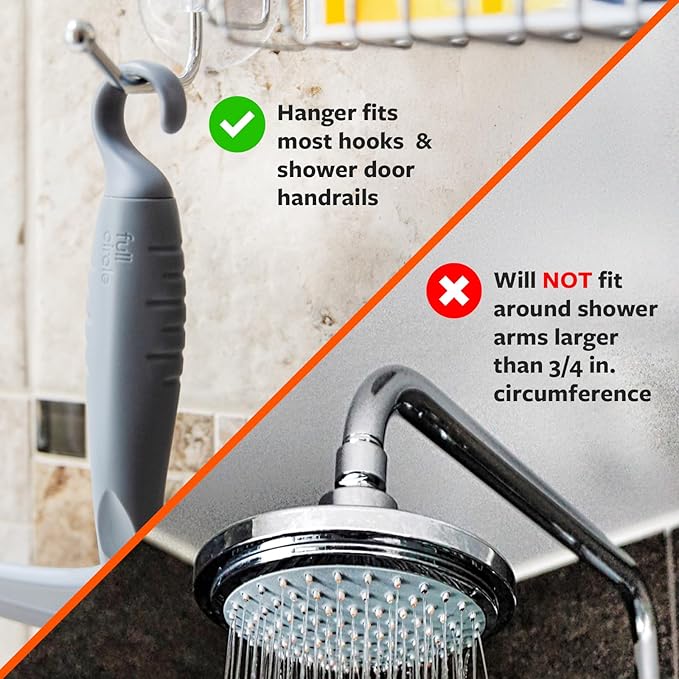 Full Circle Clean Ocean Squeegee - Shower, Glass, Window, Tile, Windshield - Streak-Free Finish with Rotating Hook for Easy Storage