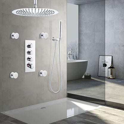 HOMEDEC Showerhead Body Spray Massage Spa Shower Jet in Wall for Bathroom (Dia 2inch, Chrome Finish)