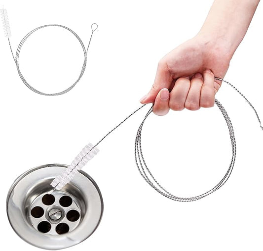 Flexible Drain Brush-Extra Long Pipe Inner Nylon Cleaner Tool for Cleaning Plumbing/Refrigerator/Sink Tube 150cm/59inch (2 PCS)