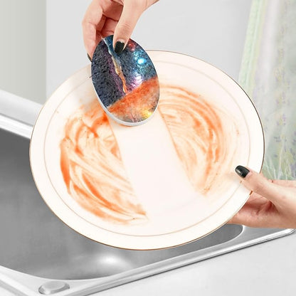 Galaxy Planet Kitchen Scrub Sponges, Pop-up Kitchen Cleaning Sponges Reusable Dish Washing Sponges for Bathroom Household Cleaning 3 Pack - Non Scratch Scrubber