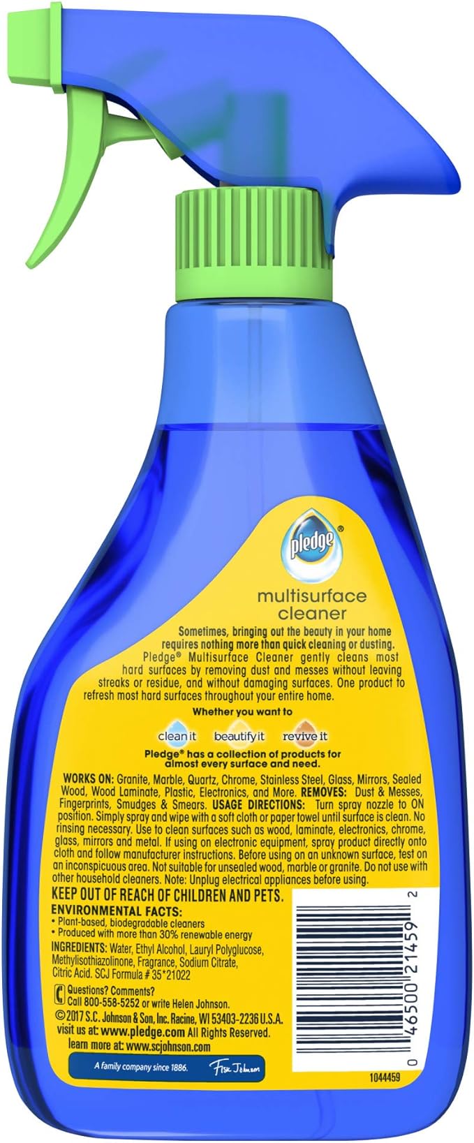 Pledge Multisurface Cleaner Trigger Spray, Fresh Citrus - Electronic, Stainless Steel & Glass Cleaner (1 Trigger Spray), 16 oz