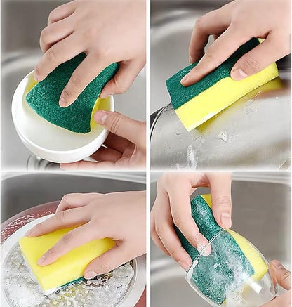 1 Pack Kitchen Cleaning Sponges - Non Scratch Scrub Sponge - Reusable Microfiber Sponge - Dish Sponge, Non-Stick Cookware, for Household, Kitchen, Car, Bathroom Cleaning