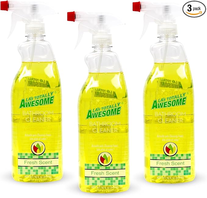 La's Totally Awesome Bathroom Cleaner, Removes Soap Scum & stubborn stains Plant-Derived Formula, 32 Fl Oz (Pack of 3)