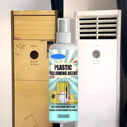 Plastic Yellowing Restorer Kit,Multi-Purpose Whitening Cleaner Spray for Air Conditioners,Toilet Seats,Household Appliances,Restores Whiteness with Cleaning Cloth (clear)