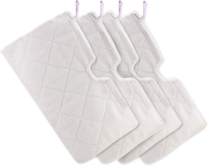 4 Pack Steam Mop Replacement Pads Compatible with Shark Steam Pocket Mop S3500 Series (S3501, S3601, S3550, S3901, SE450), Reusable Washable Microfiber Steam Mop Pads for Sealed Hard Floors