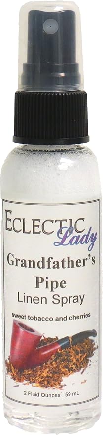 Grandfather's Pipe Linen Spray, 8 ounces - Eclectic Lady Sheet and Linen Spray - No Artificial Colors, Parabens, or Preservatives - Long-Lasting Scent for Bed, Fabric & Pillow