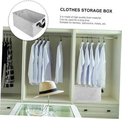 MAGICLULU Reusable Felt Storage Basket with Handles Medium Gray Laundry Hamper and Organizer Thick Material Washable and Portable Storage Box for Clothes and Items