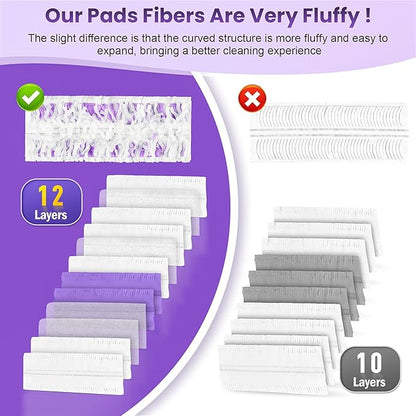 12 Pack Disposable Power Mop Refills Compatible with Swiffer Power Mop, for Swiffer Power Mop Refill, for Floor Cleaning, Unscented & Thickened Pads