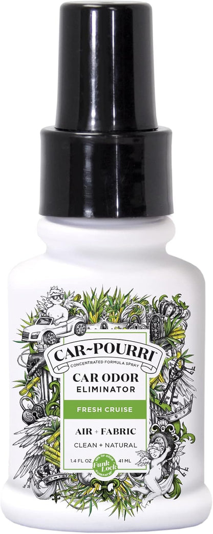 Car-Pourri Car Odor Air + Fabric Odor Freshener Spray, Fresh Cruise, Travel Size 1.4 Fl Oz